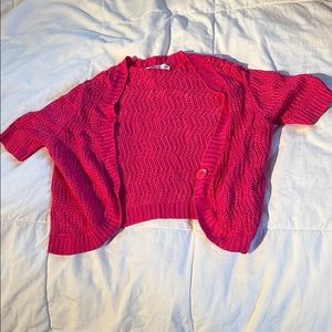 Pink short sleeve cardigan